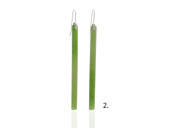 Long Greenstone Drop Earrings