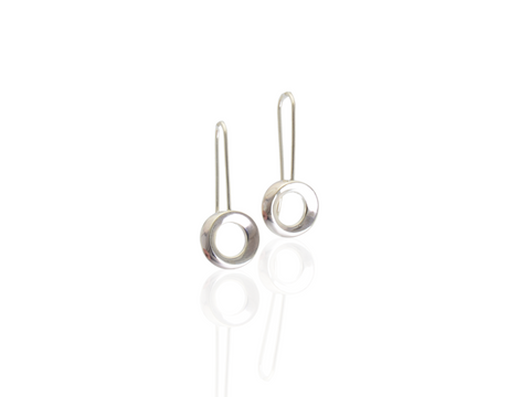 Sterling Silver Möbius drop earrings