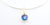 sterling silver pendant with block wave design and Eyris blue pearl hanging on Omega chain