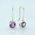 Sterling silver drop earrings with amethyst