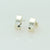 sterling silver domed block stud earrings with small black diamonds