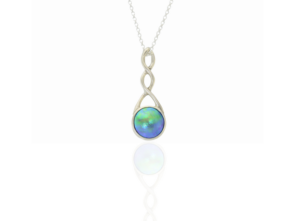 blue pearl eternity pendant in silver