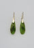 sterling silver drop earrings with oval greenstone New Zealand jade Pounamu