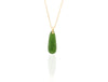 greenstone drop pendant with 9ct yellow gold koru bail loop excluding chain