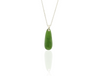 greenstone drop pendant with sterling silver koru bail loop on a sterling silver chain