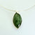 greenstone/ Pounamu leaf shape cabochon with sterling silver setting on omega chain