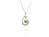 Silver greenstone frond pendant