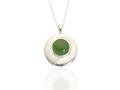Greenstone and sterling silver pendant