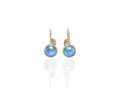 Blue Pearl Drop earrings in gold
