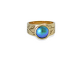 Blue pearl ring by Jewel Beetle