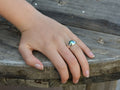 blue pearl silver ring - Waikawa on model