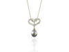 silver black pearl pendant - Aitutaki