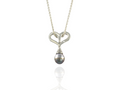 silver black pearl pendant - Aitutaki