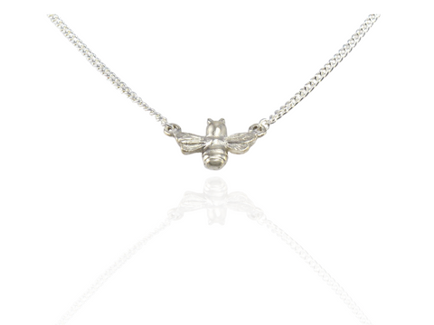 bee necklace silver