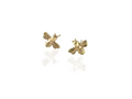 bee stud earrings in gold