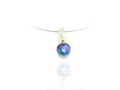 blue pearl flame pendant silver
