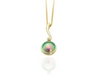 blue pearl long koru pendant gold