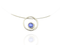 Blue Pearl Koru Pendant, silver on Omega chain 