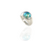 blue pearl silver domed ring