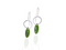 oval greenstone contemporary drop earrings in silver