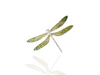 dragonfly broochin silver - forest green