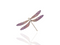 dragonfly brooch silver - purple
