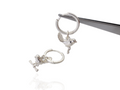 NZ fantail bird earrings on silver hoops