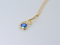 side view of blue pearl pendant