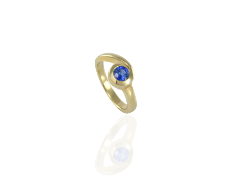 Florence ring in gold with Blue sapphire