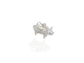 flying pig charm in silver