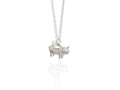 flying pig charm on silver chain