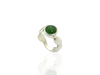 greenstone leaf ring in silver