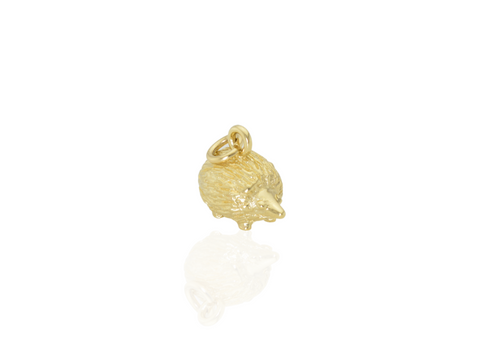 hedgehog charm in gold