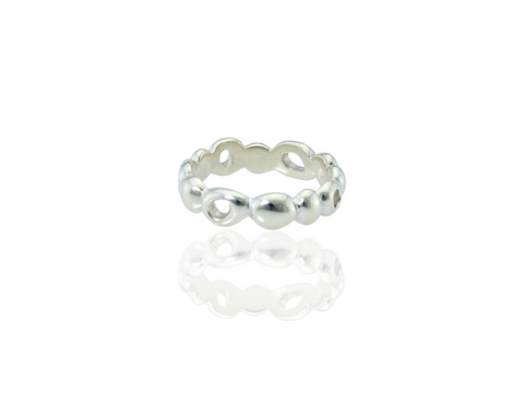 pebble ring in silver
