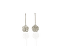 rose earrings drop silver