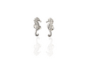 seahorse stud earrings in silver