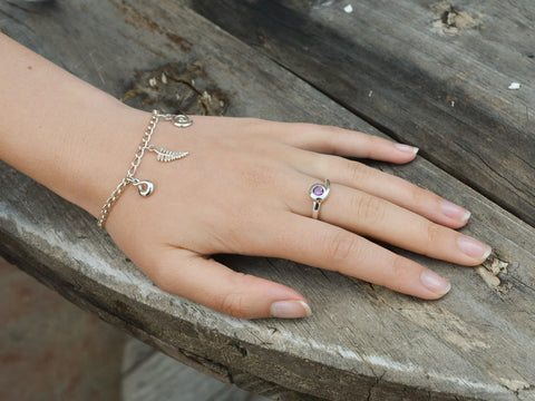 Amethyst ring-florence on model
