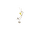 silver kite pendant - yellow and white