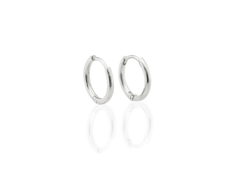 handmade solid hoop earrings in silver